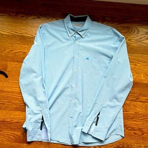 Burberry blue gingham check button down EUC SIZE XL